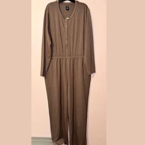 GAP Taproot Brown Henley Jumpsuit Size XXL NWT!